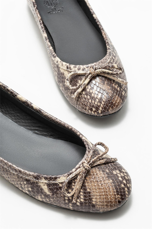 Kahve deri kadın babet - Elle Shoes