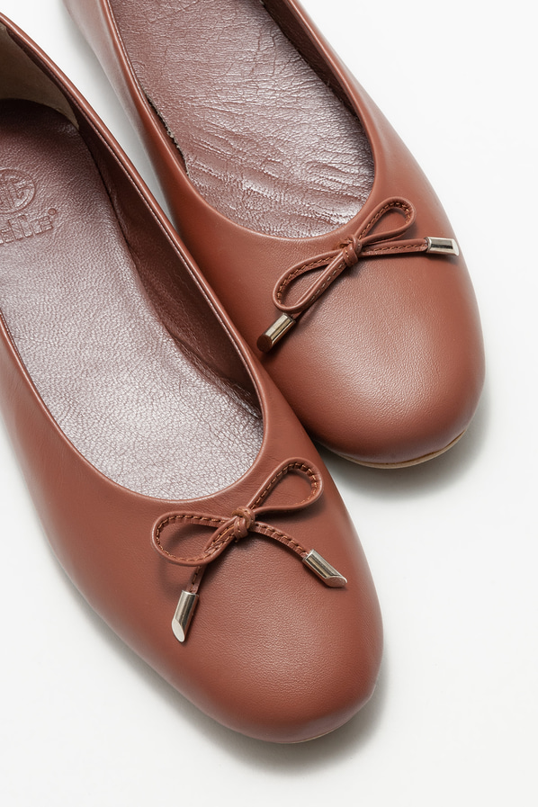 Kahve deri kadın babet - Elle Shoes