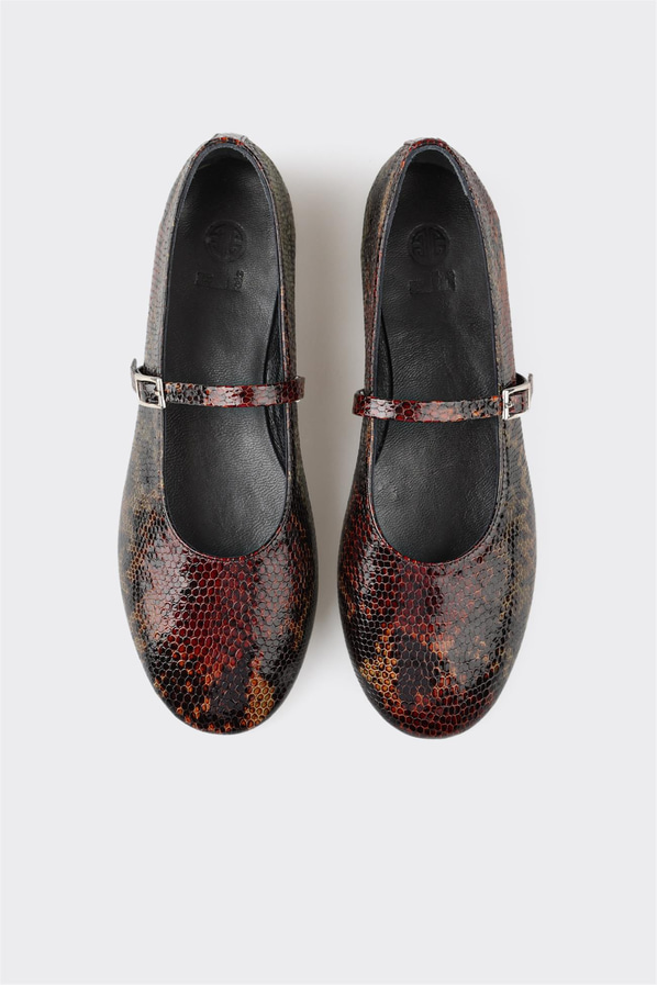 Kahve deri kadın babet - Elle Shoes