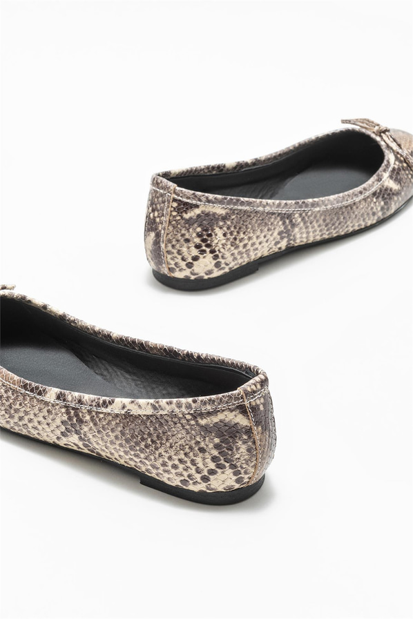Kahve deri kadın babet - Elle Shoes