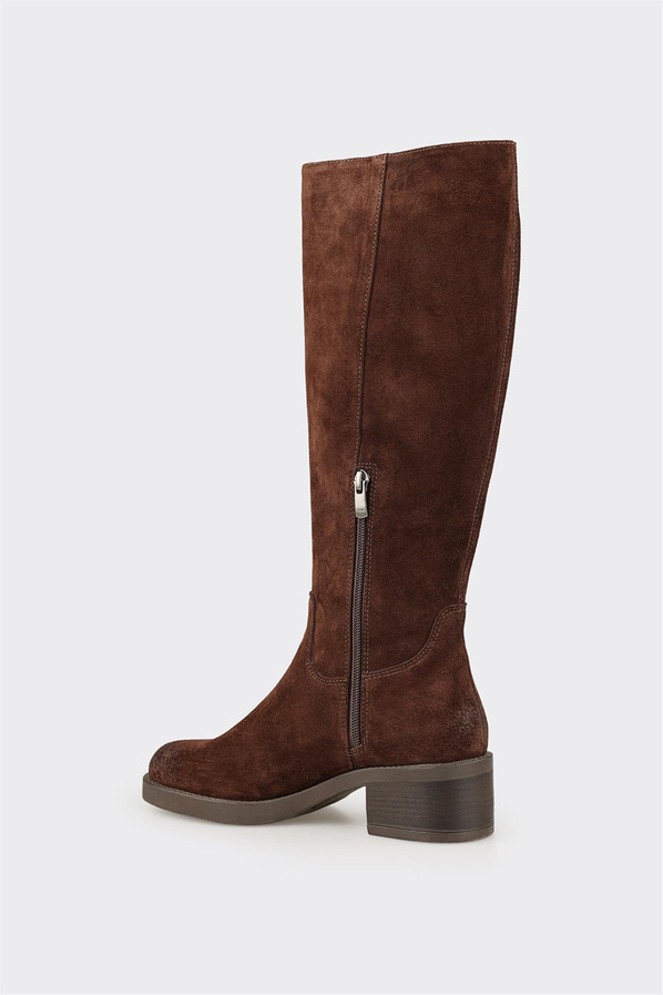 Kahve Deri Kadın Çizme