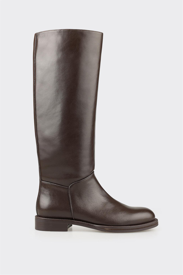 Kahve Deri Kadın Çizme