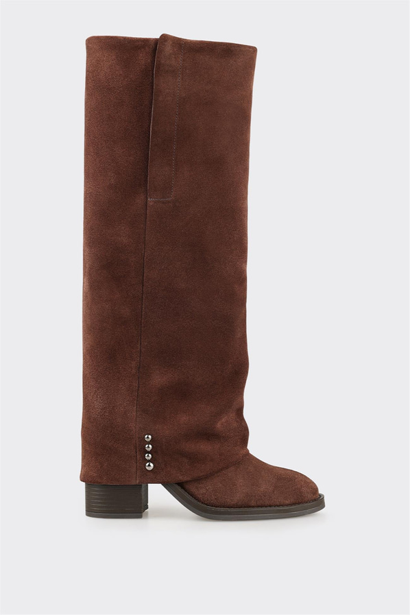 Kahve Deri Kadın Çizme