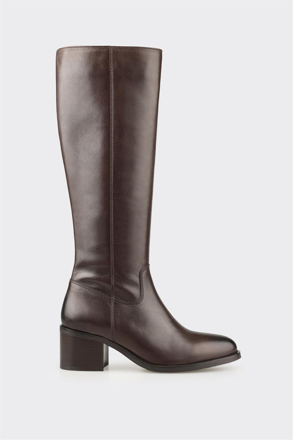 Kahve Deri Kadın Çizme