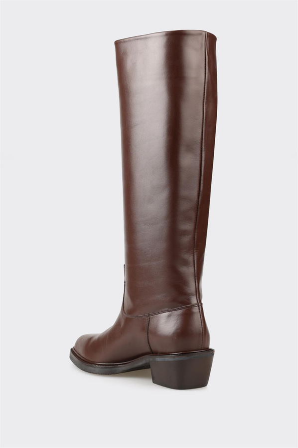 Kahve Deri Kadın Çizme
