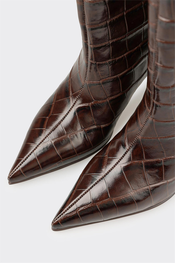 Kahve Deri Kadın Çizme