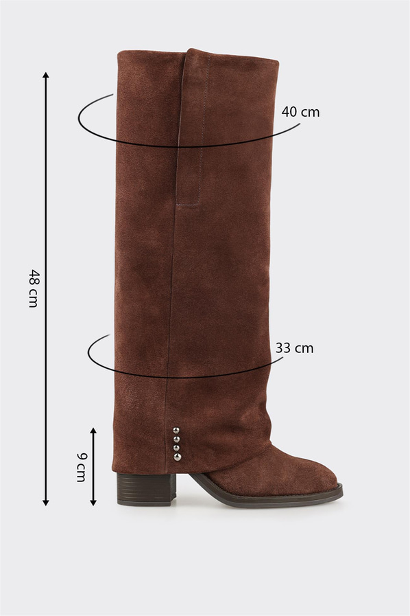 Kahve Deri Kadın Çizme