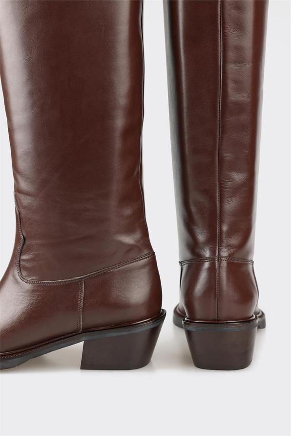 Kahve Deri Kadın Çizme