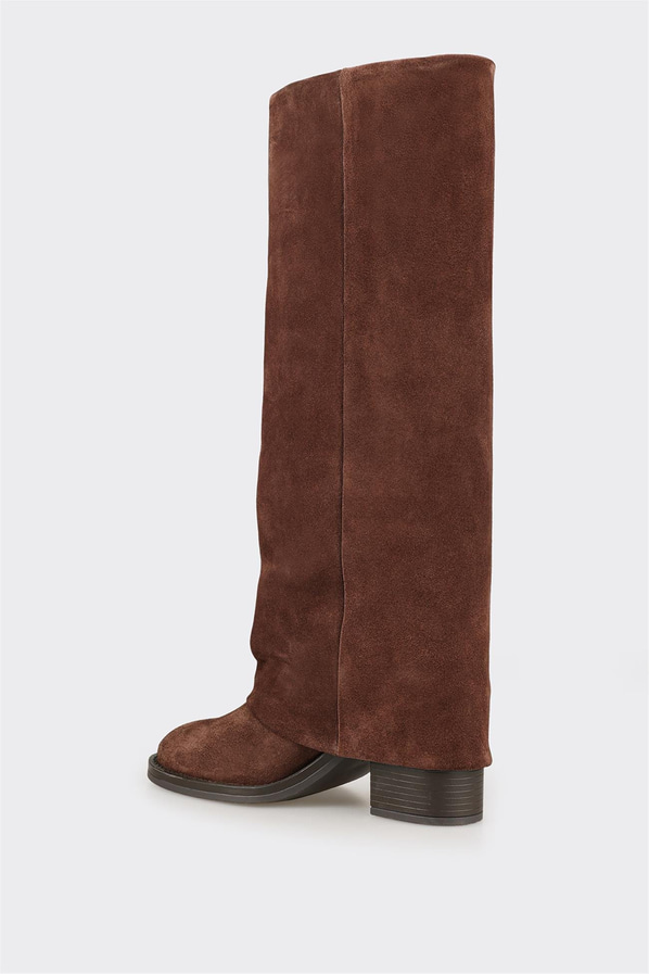 Kahve Deri Kadın Çizme