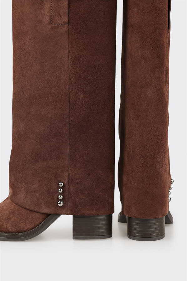 Kahve Deri Kadın Çizme