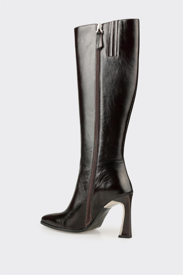 Kahve Deri Kadın Çizme