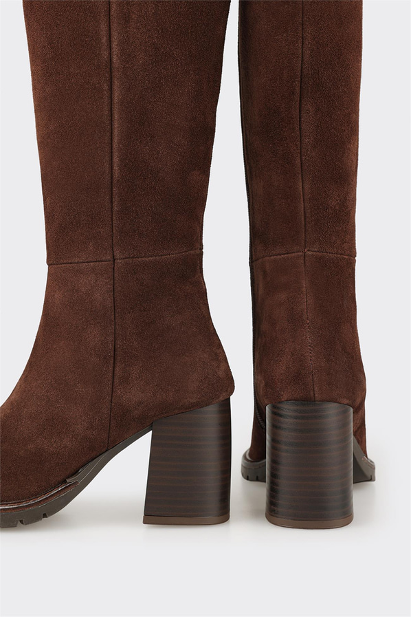 Kahve Deri Kadın Çizme