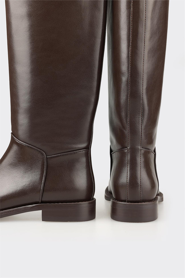 Kahve Deri Kadın Çizme