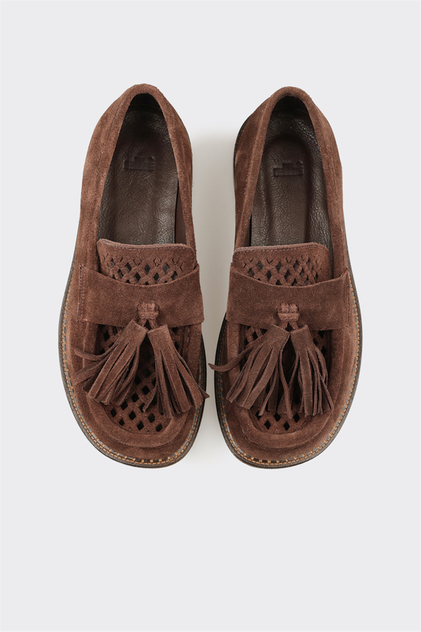 Kahve deri kadın loafer, günlük kullanım için - Elle Shoes