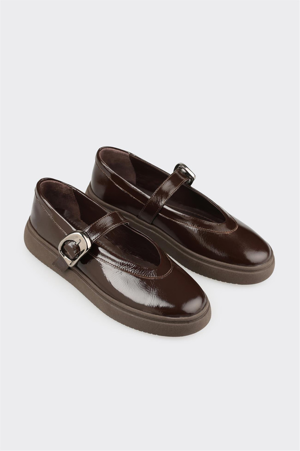 Kahve Deri Kadın Günlük Ayakkabı