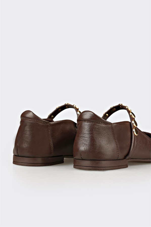 Kahve Deri Kadın Günlük Ayakkabı