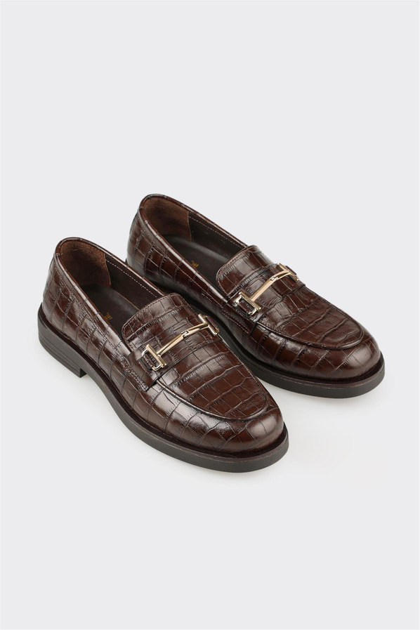 Kahve Deri Kadın Günlük Ayakkabı