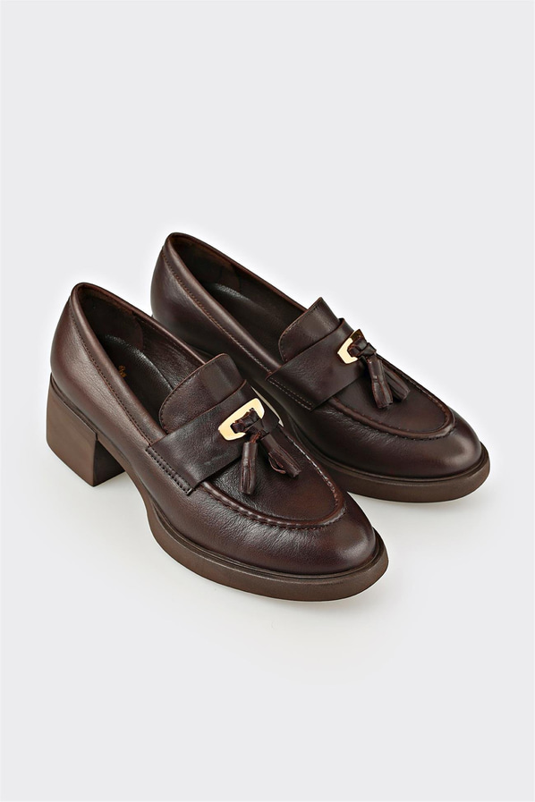 Kahve Deri Kadın Günlük Ayakkabı