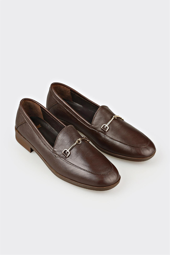 Kahve Deri Kadın Günlük Ayakkabı