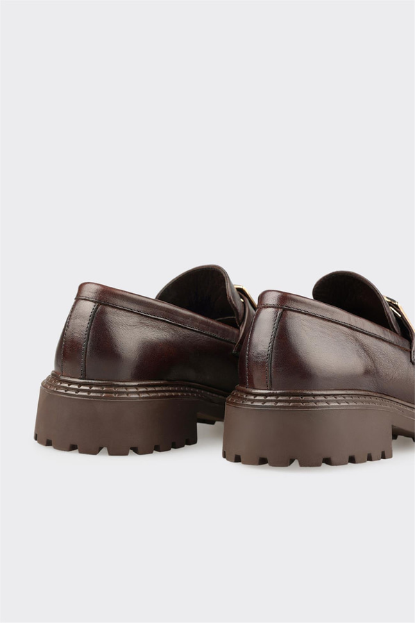 Kahve Deri Kadın Günlük Ayakkabı