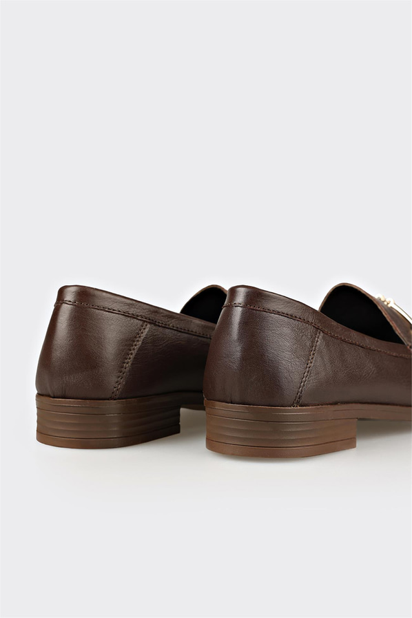 Kahve Deri Kadın Günlük Ayakkabı