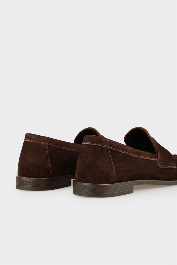 Kahve deri kadın loafer, günlük kullanım için - Elle Shoes