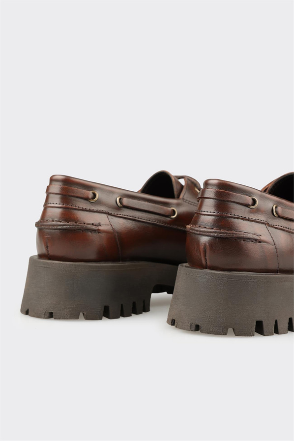 Kahve Deri Kadın Günlük Ayakkabı