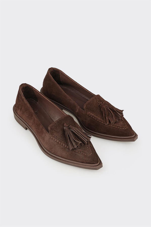 Kahve Deri Kadın Günlük Ayakkabı