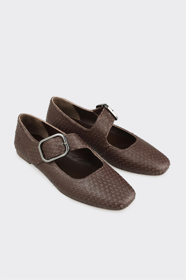 Kahve Deri Kadın Günlük Ayakkabı