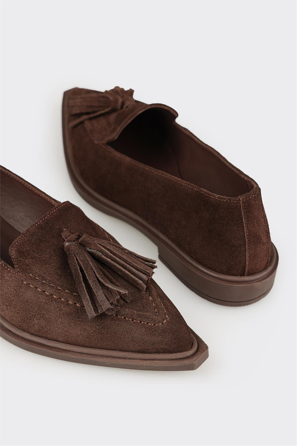 Kahve Deri Kadın Günlük Ayakkabı