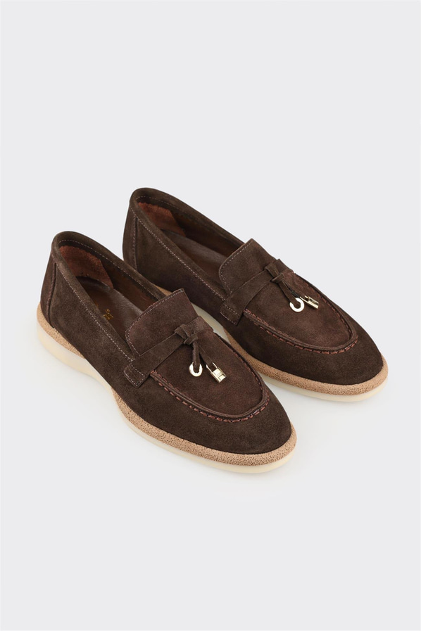 Kahve Deri Kadın Günlük Ayakkabı