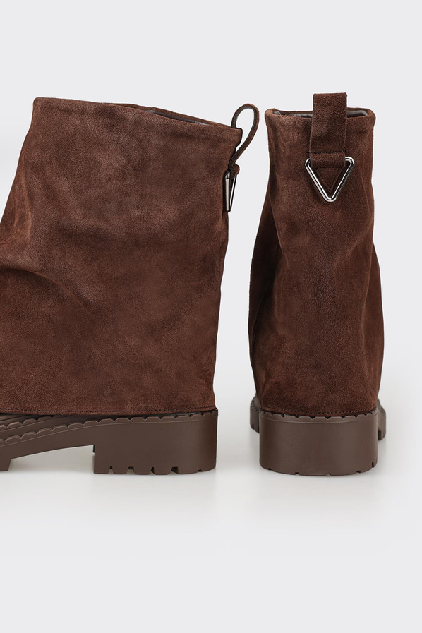Kahve deri kadın bot, günlük kullanım için - Elle Shoes