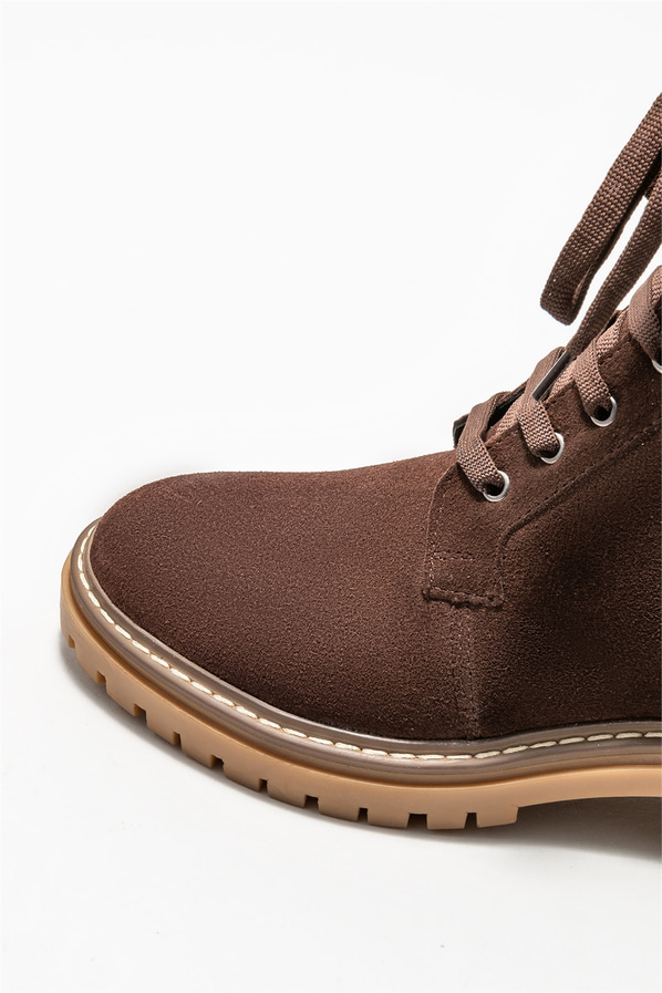 Kahve deri kadın bot, günlük kullanım için - Elle Shoes