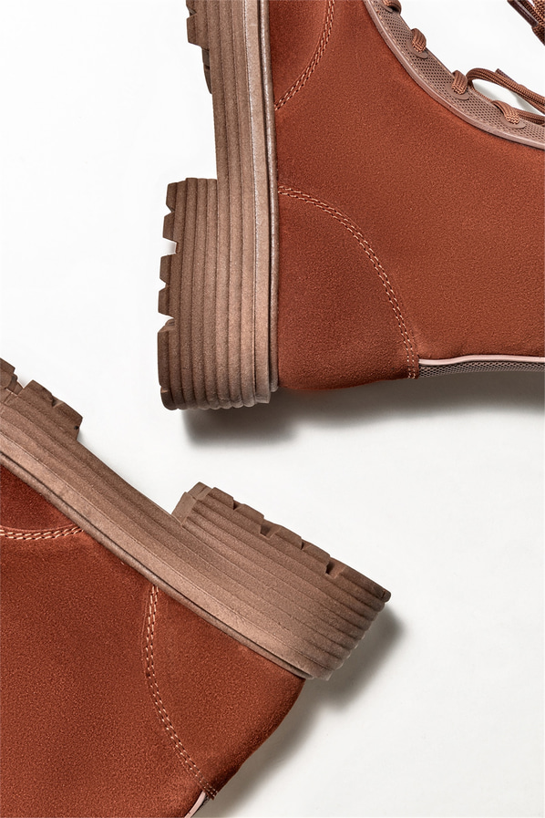 Kahve deri kadın günlük bot, günlük kullanım için - Elle Shoes