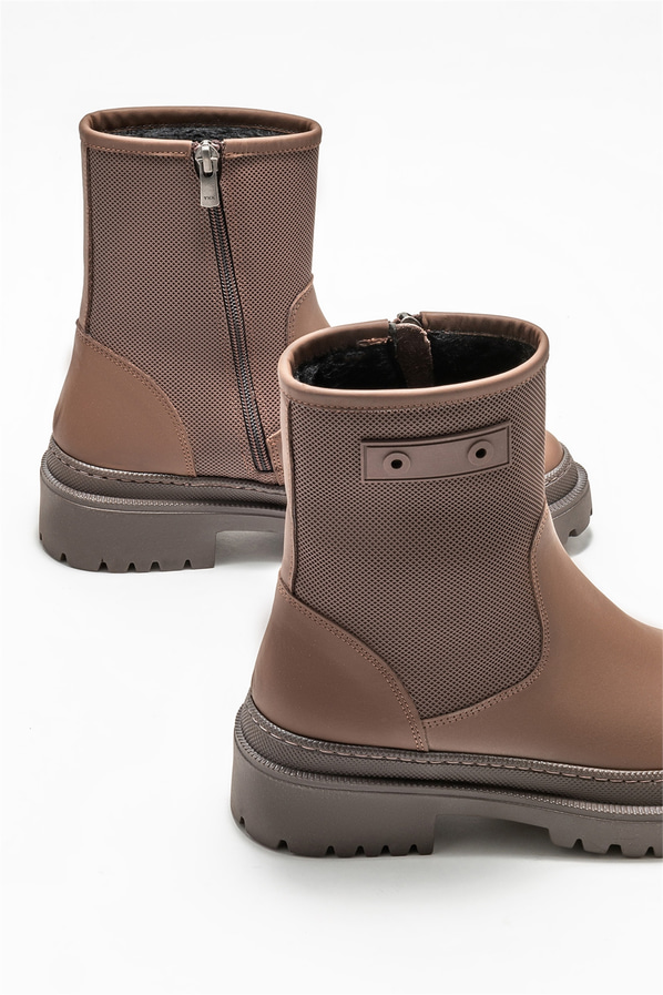 Kahve deri kadın bot, günlük kullanım için - Elle Shoes