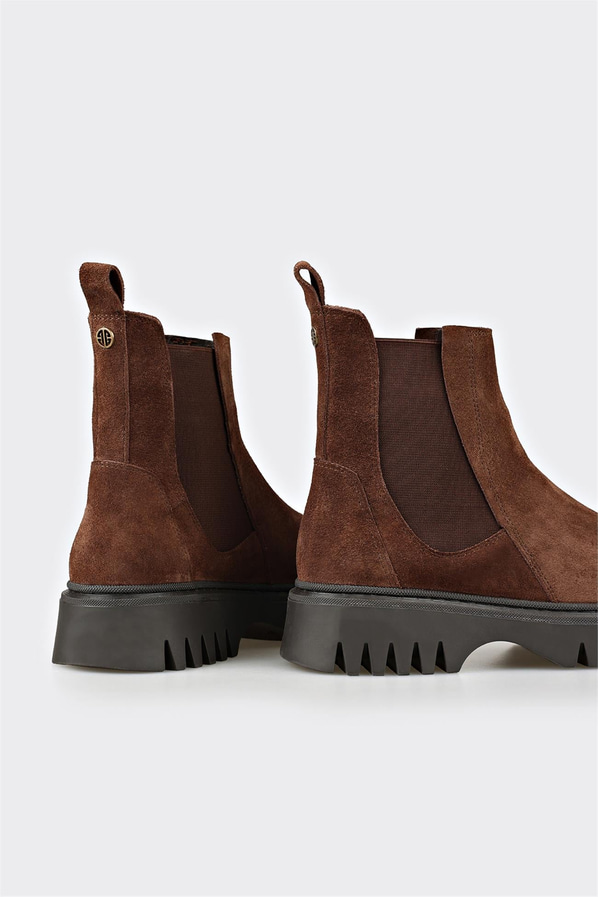 Kahve deri kadın bot, günlük kullanım için - Elle Shoes