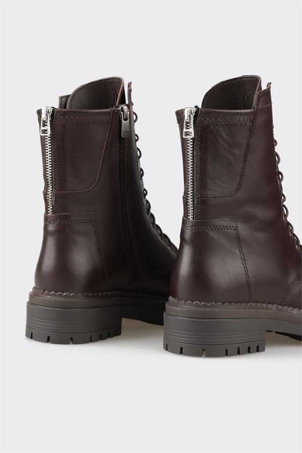 Kahve deri kadın günlük bot, günlük kullanım için - Elle Shoes