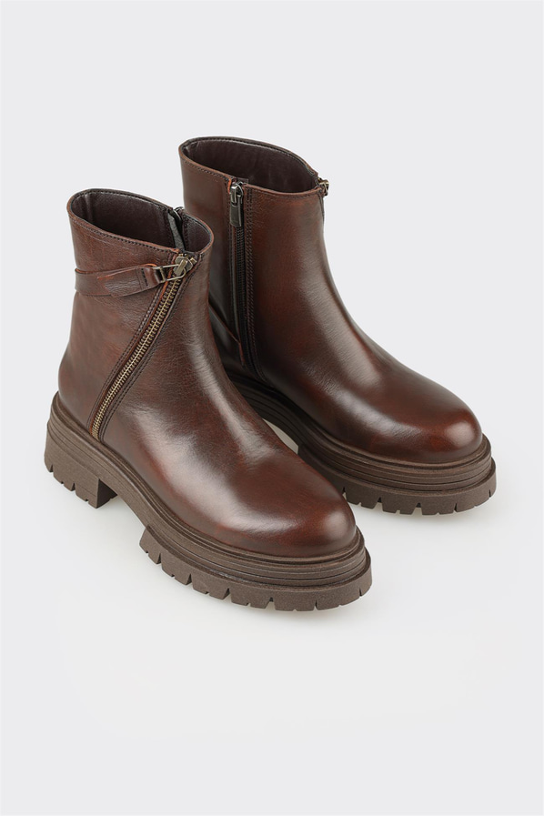 Kahve Deri Kadın Günlük Bot