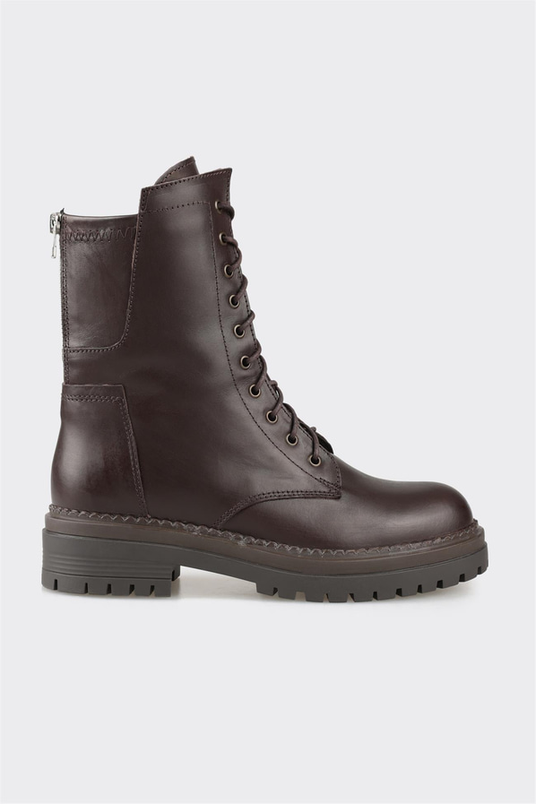 Kahve deri kadın günlük bot, günlük kullanım için - Elle Shoes