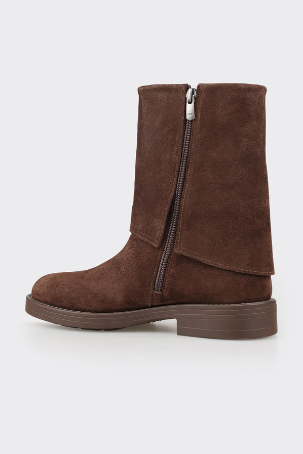 Kahve deri kadın bot, rahat kullanım için - Elle Shoes