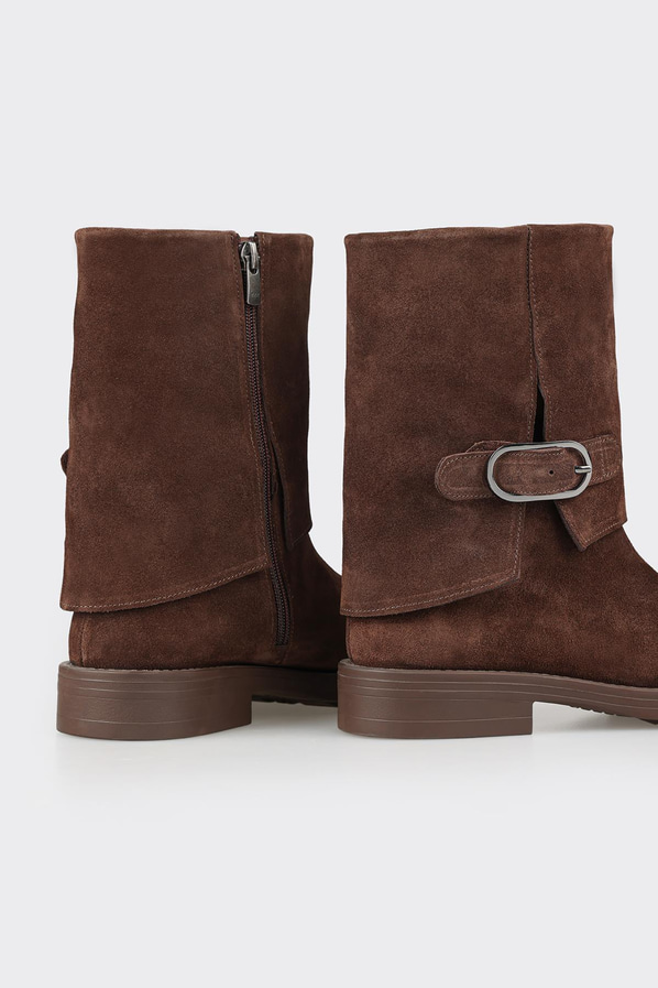 Kahve deri kadın bot, rahat kullanım için - Elle Shoes