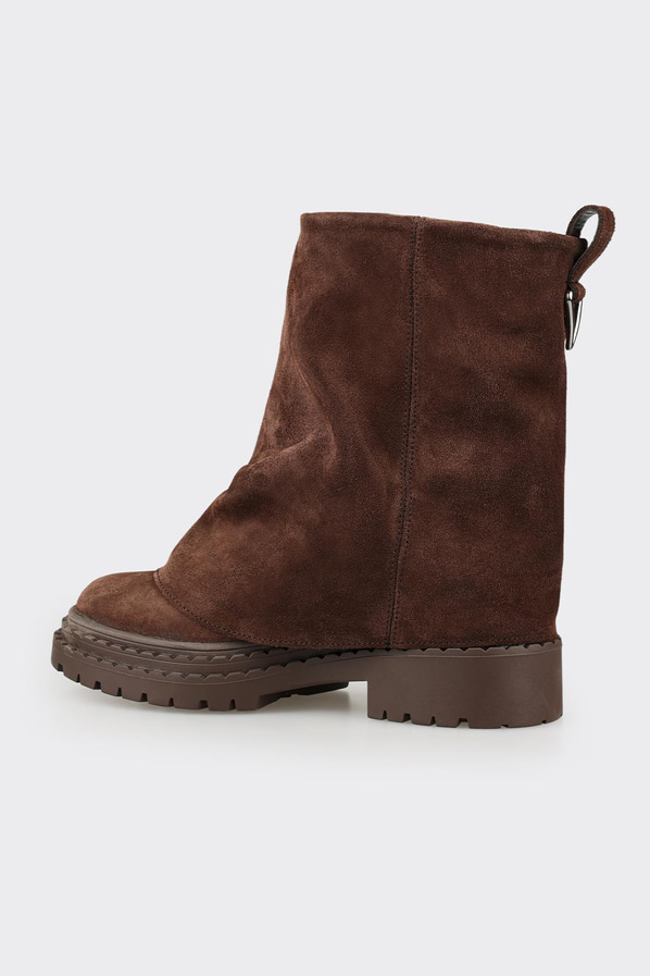 Kahve deri kadın bot, günlük kullanım için - Elle Shoes