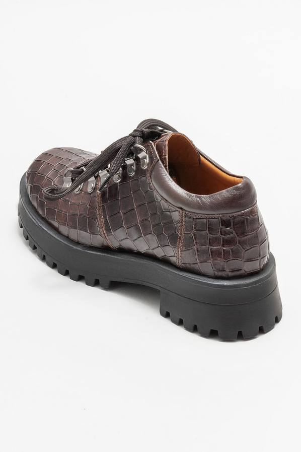 Kahve deri düz kadın ayakkabı, günlük kullanım için - Elle Shoes