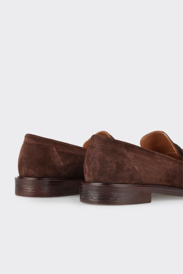 Kahve deri kadın loafer, günlük kullanım için - Elle Shoes