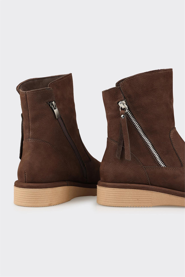 Kahve Deri Kadın Günlük Spor Bot