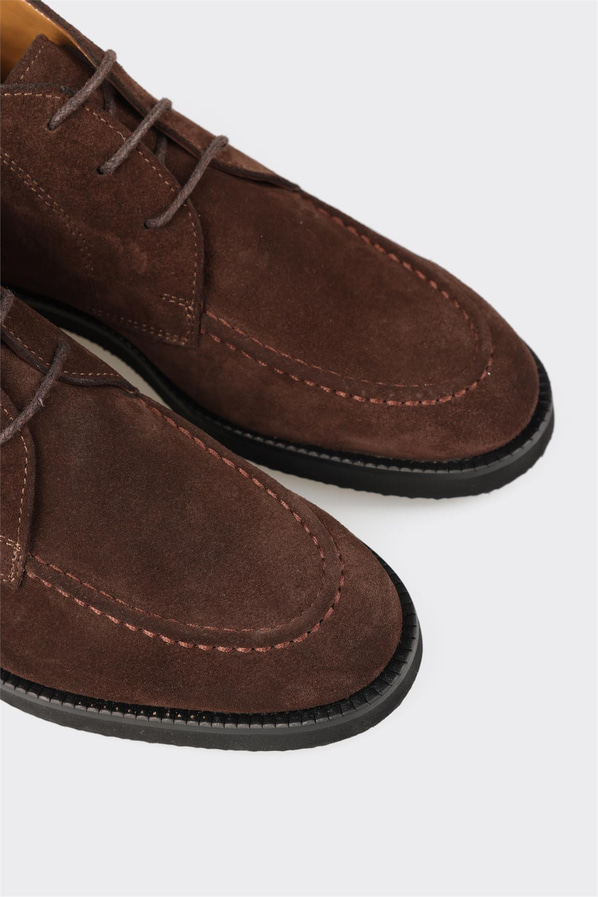 Kahve deri kadın bot, klasik stil için - Elle Shoes