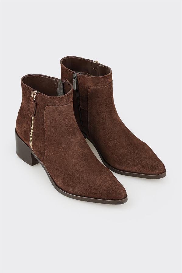 Kahve Deri Kadın Klasik Bot