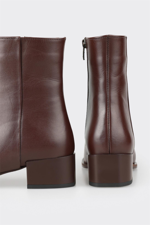 Kahve deri kadın bot, klasik stil için - Elle Shoes