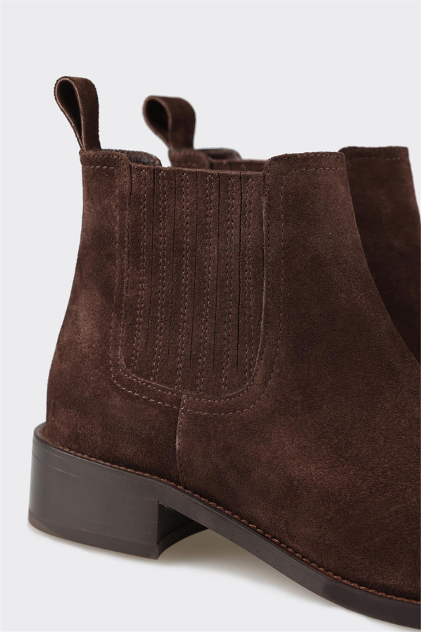Kahve deri kadın bot, klasik stil için - Elle Shoes