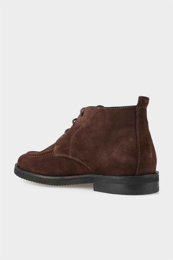 Kahve deri kadın bot, klasik stil için - Elle Shoes